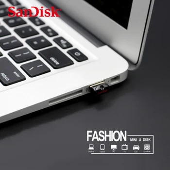 Originaal SanDisk Super Mini USB Flash Drive 64GB USB 2.0 Cruzer Fit CZ33 Pen Drive 32GB mälupulk 16GB, 8GB 4GB Pendrive
