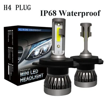 Paar H4 Auto LED-Esitulede Komplekt 90W 12000LM Turbo Lamp 6000K Valgusvihu Nurk IP68 Veekindel Auto Toote Auto Tarvikud