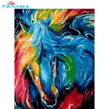 Paintmake Värv Loomade DIY Värvi Numbrid Hobune õlimaal lõuendil Kodu kaunistamiseks Maali Kunst Foto Lapsed Täiskasvanud