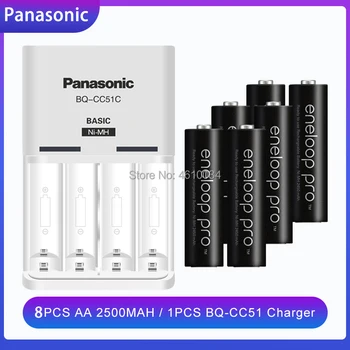 Panasonic eneloop Aku AA 2500mAh 1.2 V, NI-MH, Kaamera, Taskulamp Mänguasi Eel-Laetud Akut + 1tk BQ-CC51 Laadija