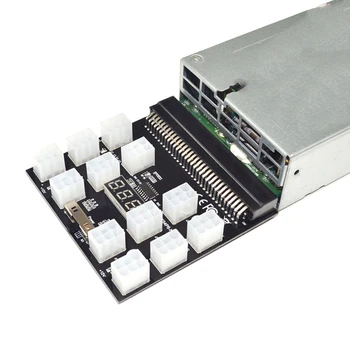 PCI-E 12X6Pin Toide Breakout Pardal Adapter Konverter 12V jaoks Ethereum BTC Antminer Kaevandaja Kaevandamine HP Server PSU GPU