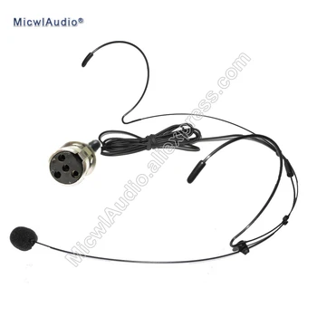 Peakomplekti Mikrofoni Konverentsi Etapp Headworn Kondensaator Mikrofon Mini 4Pin XLR jaoks Shure TA4F Must MicwlAudio 40-007