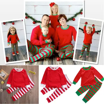 Pere Sobitamine Punane-Valge Triibuline Pidžaama Christmas PJs Seab Lapsed Xmas Sleepwear Nightwear Uute Aasta