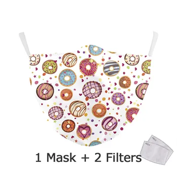 PM 2.5 Täiskasvanu Mask Puuvill Suu Maskid Anti Hingav Anti-Tolmu näomaskid Cute Cartoon Värsked Lilled Pestav Väljas Facemask