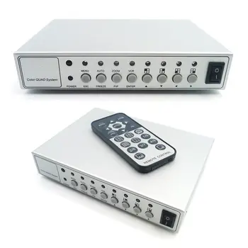 Podofo Metallist Kest HD Värvi Video Quad Splitter Protsessor Süsteem Kit CCTV Video Kaamera Vahetaja Remote + Kontroll 6 BNC Adapter