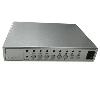 Podofo Metallist Kest HD Värvi Video Quad Splitter Protsessor Süsteem Kit CCTV Video Kaamera Vahetaja Remote + Kontroll 6 BNC Adapter