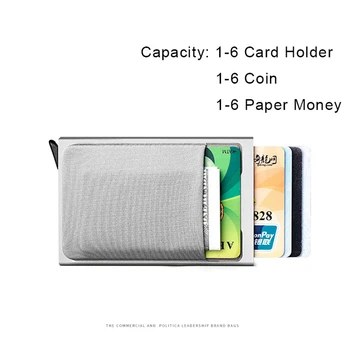 Pop-up kaart meeste rahakott väike, õhuke alumiinium metallist taskud mini saladus rfid blokeerimine mees rahakoti käekotti tilk laevandus walet