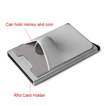 Pop-up kaart meeste rahakott väike, õhuke alumiinium metallist taskud mini saladus rfid blokeerimine mees rahakoti käekotti tilk laevandus walet