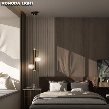 Postmodernistlik LED Messingist Ripats, Tuled Magamistoa voodi kõrval Luksus läbipaistvast Klaasist Lambid elutuba Loft Villa Kodu Sise-Valgustid