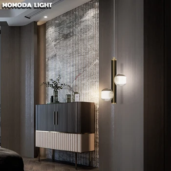 Postmodernistlik LED Messingist Ripats, Tuled Magamistoa voodi kõrval Luksus läbipaistvast Klaasist Lambid elutuba Loft Villa Kodu Sise-Valgustid
