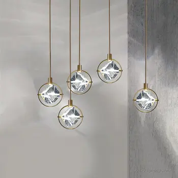 Postmodernistlik Magamistuba Öö Ripats Tuled Põhjamaade Luksus Lihtne Stiil Baar Vahekäiguga Restoran Crystal LED Hanglamp elutuba Lamp