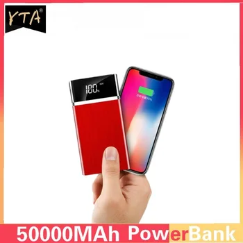 Power Bank 50000mAh Kaasaskantav Telefon Laadija Väljas Reisi USB Powerbank Digitaalne Ekraan Poverbank jaoks XiaoMi Samsung IPhone
