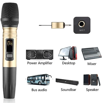 Pro Ux2 Uhf Traadita Mikrofon Süsteemi Pihuarvutite Led Mic Uhf Kõlar Kaasaskantav Usb Vastuvõtja Ktv Dj Kõne Võimendi Re