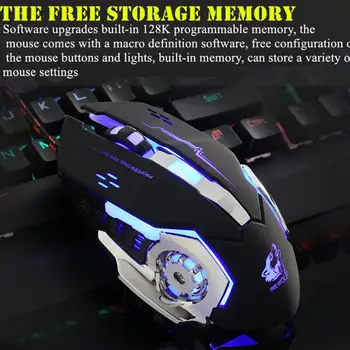 Professionaalne Juhtmega Gaming Mouse 7 Nuppe, 4000 DPI, LED Optiline USB Hiir Gamer Hiir Vaikne Hiir sülearvuti