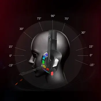 Professionaalne Led Valgus Gamer Headset Arvuti PS4 Gaming Kõrvaklapid, Reguleeritav Bass Stereo PC Juhtmega Peakomplekt Mic