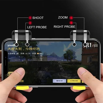 PUBG Kuus sõrme mobiilne töötleja gamepad juhtnuppu Tasuta Tulekahju Shooter Pubg Mängu Käivitada L1R1 iphone gatilho para celular