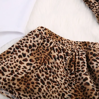 Pudcoco Vastsündinud Beebi Tüdruku Riided Komplekti Beebi Leopard Romper+Tutu Seelik+Peapael 1. Sünnipäeva Komplekt Väike Laps Kleidid