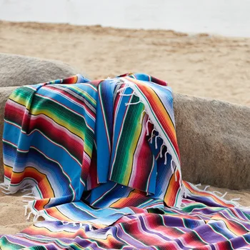 Puuvill Diivan Beach Tekk Mehhiko Käsitöö Värviline Tekk Koju Vaip Beach camping Piknik Reisi Lennuk Matt