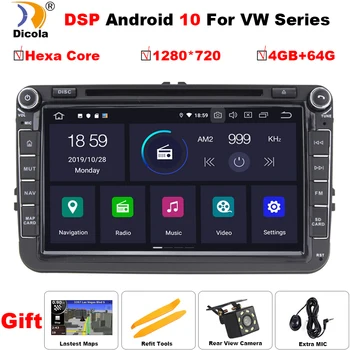 PX6 DSP Auto Multimeedia mängija Android 10 GPS-i 2 Din Auto Autoradio Raadio VW/Volkswagen/Golf/Polo/Passat/b7/b6/ISTE/leon/Skoda