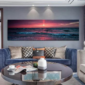 Päikesetõusu Mere Laine Landcape Lõuendile Maali Kodu Kaunistamiseks Cuadros Jaoks Plakat Ja Trükib Dekoratiivsed Pildid Seina Decor Plakatid