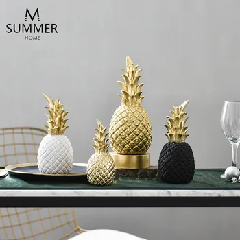 Põhjamaade ananassi vaik kuju puu-figuriin home decor kujud töölaua kaunistus kaasaegne/tarvikud skulptuur beelden
