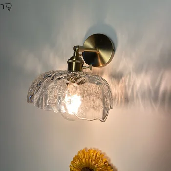 Põhjamaade Ins Retro Atmosfääri Messing Klaasist Seina Lamp led Loova mõtlemisega Seina Sconces Öö magamistuba lamp Vannituba Taust