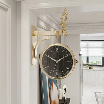 Põhjamaade Luksus Vaik Kella Kahepoolne Elektroonilise Vintage Kella Osutid Reloj Seinamaaling Decorativo Kodu Kellad OO50WC
