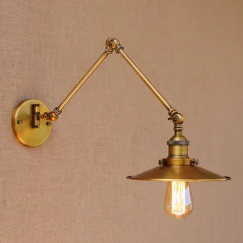 Põhjamaade Messing Retro Loft Stiilis Tööstus-Vintage Seina Lamp Reguleeritav Kiik Arm Seinavalgusti Edison Sconce Applique Murale