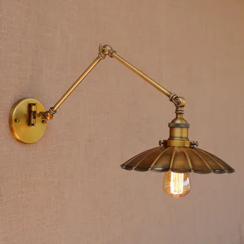 Põhjamaade Messing Retro Loft Stiilis Tööstus-Vintage Seina Lamp Reguleeritav Kiik Arm Seinavalgusti Edison Sconce Applique Murale