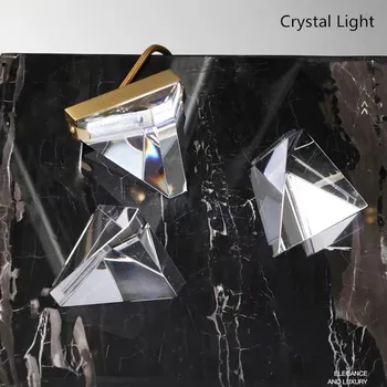 Põhjamaise minimalistliku diamond led kristall lühter kerge luksus loominguline restoran magamistuba öö teenetemärgi rippuvad lambid
