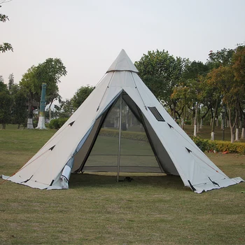 Püramiid Telk India Varjupaik Anti-Rainstorm Väljas Telkimine Telk Yurt koos Korstna Auk 400*350*240cm Kaasata Ainult Väljaspool Kest