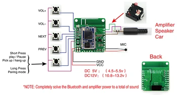 QCC3008 TWS Heli Auto Bluetooth Vastuvõtja Juhatuse APTXLL Kadudeta Muusika Hifi 5.0 Bluetooth Vastuvõtja Pardal