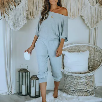 QWEEK Naiste Pidžaama Komplekt Puuvillast Riided Koju Ülikond Püksid Sleepwear Pikad Varrukad Vabaaja Homewear Naine Nightgowns 2020