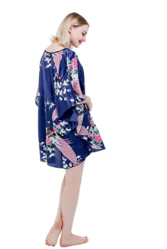 RB028 Suvel Seksikas Silk Nightgowns Sleepshirts Naiste Lühike-varrukad Sleepwear Lounge Vabaaja Satiin Siidist Nightwear Naine Dres