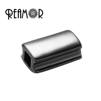 REAMOR 5tk Metallist Lihtne Tühi Ruut Rant Rose Gold Musta Värvi Laser Logo Helmed DIY Käevõru Ehted Tegemise Tarvikud
