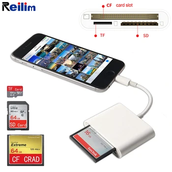 Reilim SD-CF TF-kaardi lugeja USB-Micro SD adapter foto, video SLR Kaamera converter pikse-iPhone, iPad IOS 13