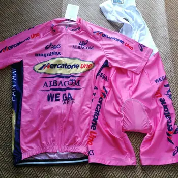 Retro Pro meeskond Mercatone uno 2000 tour itaalia roosa jalgrattaga jersey set suvel hingav MTB ratas riided Ropa ciclismo geel-padi
