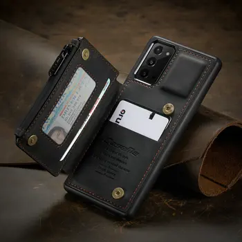 RFID Blokeerimine Ohutu Rahakoti Puhul Samaung S20 Ultra S20 Plus Lisa 20 Ultra Card Slots Retro PU Back Cover For Samsung S8 S9 S10