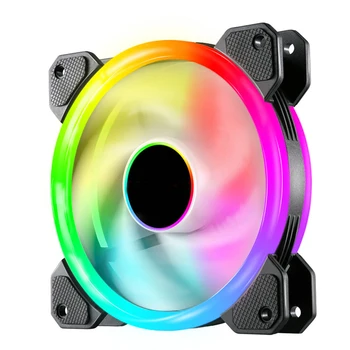 RGB jahutusventilaator Arvuti Puhul Radiaatori Ventilaator Reguleeritav RGB High Performance Vaikne 120mm Case Fan PC FKU66