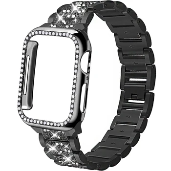 Rihm + Juhul Sobib Apple Vaadata 40mm 44mm 38mm 42mm bänd iwatch seeria 5 4 3 2 1 roostevabast terasest teemant käevõru