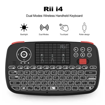Rii i4 heebrea Bluetooth Klaviatuur,Kaasaskantav Mini Wireless Klaviatuur koos Taustvalgustusega Klaviatuur,Touchpad Apple iOS/Android/Aken