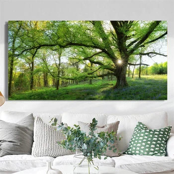 Roheline Mets, Maastik, Plakatid ja Pildid Seina Art Lõuend Maali Hiiglane Puud Pilte elutuba Kodu Kaunistamiseks raamita