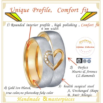 Romantiline ARMASTAJA, on valentine kingitus Alliansi cz Südame kujuga paar pulm Heliseb, meeste ja naiste Abielu sõrme sõrmus tüdrukud