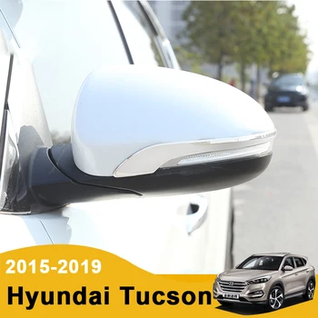 Roostevabast stee Auto Rearview Mirror Cover Pool Tiiva ühise Põllumajanduspoliitika Koorega Juhul Trimmib Jaoks Hyundai Tucson-2017 2018 2019 Accessries