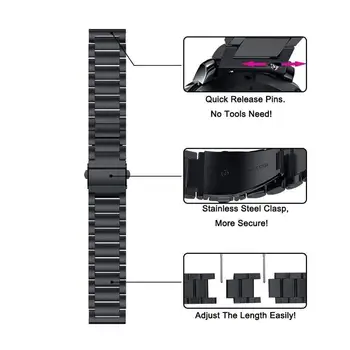 Roostevabast Terasest bänd Samsung Galaxy vaata 3 45mm/46 mm rihma Käik S3 Piiril 46 22mm käevõru Huawei vaadata GT/2/2e/pro rihm