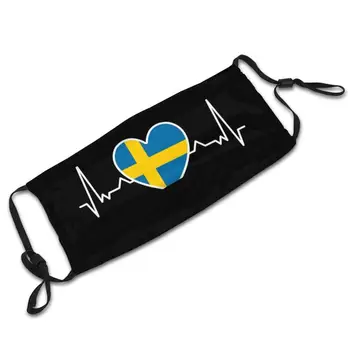 Rootsi Heartbeat Lipu Puhkusereisil Korduvkasutatavad Suu Mask Pestav Filter Anti Tolmu Näomaskid Rootsi Idee Rootsi Skandinaavia Põder