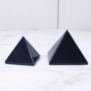 Runyangshi Tervendav Püramiid Kristall Käsitöö Must Loomulik Obsidian Quartz Crystal Home Decor Ilus Ja Läikiv Pind Kivid