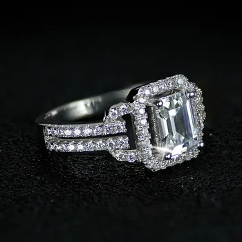 Ruut Diamond S925 Sterling Silver Ring Naiste Trahvi Hõbe 925 Ehted Bijoux Femme Bizuteria koos Padi Tsirkooniumoksiid Rõngad