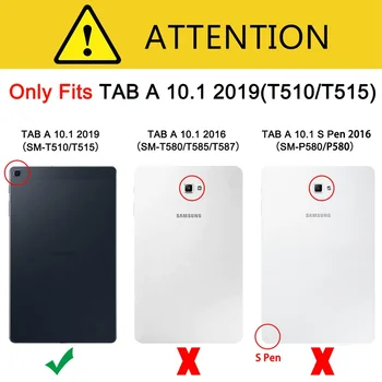 Samsung Galaxy Tab 10 .1 2019 Juhul SM T515 T510 Tablett Värvitud Seista Kest Samsung Tab 10.1 2019 Juhul