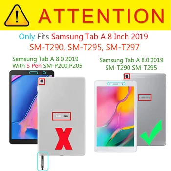 Samsung SM-T290 Juhul 8.0 tolline T290 T295 EVA Põrutuskindel Tablett Seista Coque Kate Samsung Galaxy Tab 8.0 (2019) SM-T295
